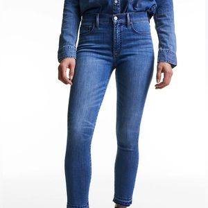 Denim Forum the Nico Mid rise skinny crop raw hem Blue Jeans Women’s size 27